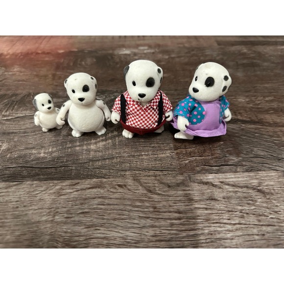 Other - Li'l Woodzeez Woofwinkle Puppy Dog Family Dalmatian Figure Mom Dad Kids Lot Set